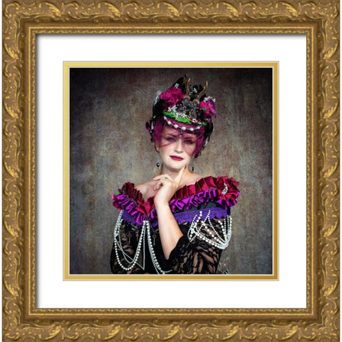 Queen Of Colour Gold Ornate Wood Framed Art Print with Double Matting by Springgay, Daniel