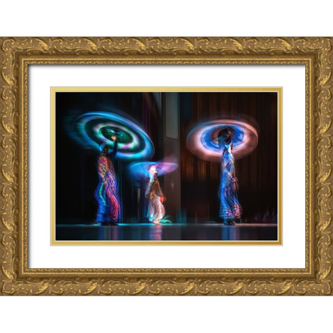 Dreamers Gold Ornate Wood Framed Art Print with Double Matting by Shawki, Mohamed
