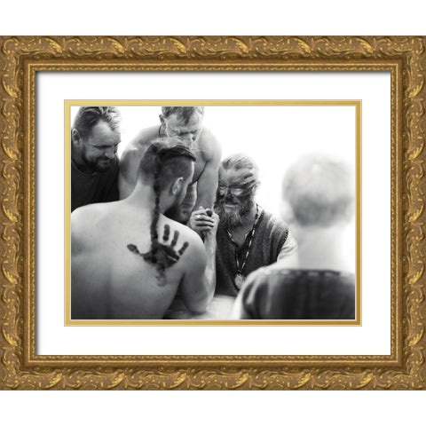 Invictus Gold Ornate Wood Framed Art Print with Double Matting by Aurelian