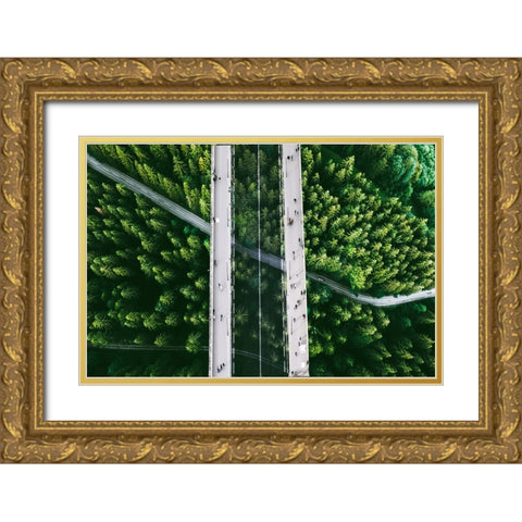 The Bridge Gold Ornate Wood Framed Art Print with Double Matting by Dan, Ciupureanu