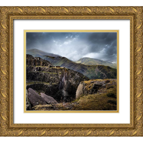 Dinorwic Quarry Gold Ornate Wood Framed Art Print with Double Matting by Platner, Larry