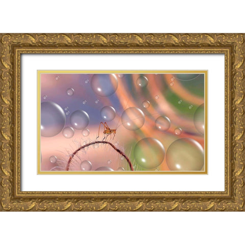 Last Rays Of Sun... Gold Ornate Wood Framed Art Print with Double Matting by Dufour, Thierry
