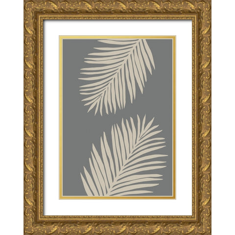 Leaves 005 Gold Ornate Wood Framed Art Print with Double Matting by Pictufy Studio