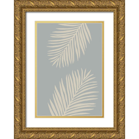 Leaves 007 Gold Ornate Wood Framed Art Print with Double Matting by Pictufy Studio