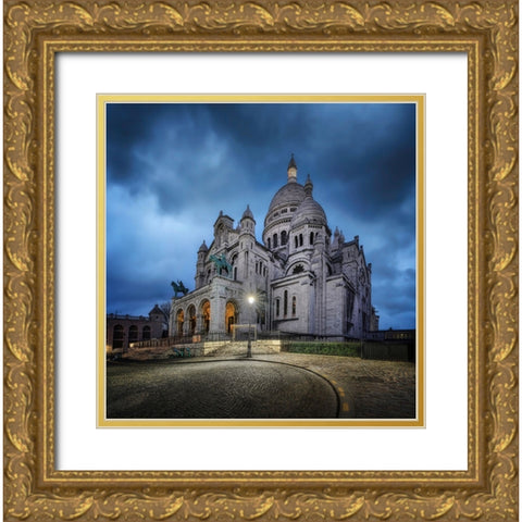 Sacrac-Coeur Gold Ornate Wood Framed Art Print with Double Matting by Figueras, Antoni