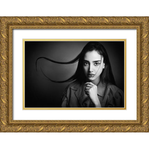Hair Dance Gold Ornate Wood Framed Art Print with Double Matting by Heydari, Amir