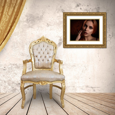 Darina Gold Ornate Wood Framed Art Print with Double Matting by D. Pop, Ovi