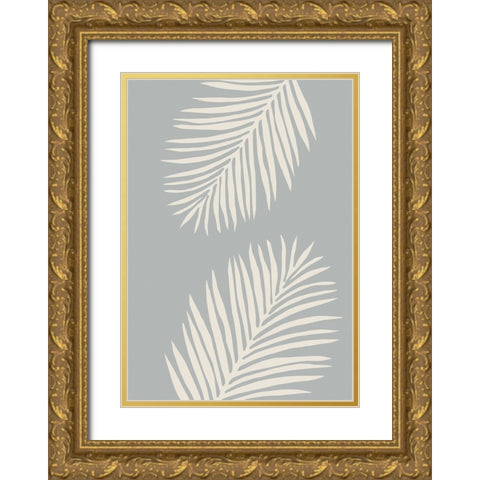 Leaves 008 Gold Ornate Wood Framed Art Print with Double Matting by Pictufy Studio