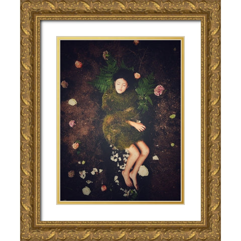 It Starts In The Woods Gold Ornate Wood Framed Art Print with Double Matting by Margau, Delphine