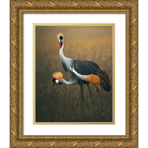 Twins Gold Ornate Wood Framed Art Print with Double Matting by Sobhi, Ahmed