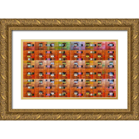 Embedded Windows Gold Ornate Wood Framed Art Print with Double Matting by Domont, Jois