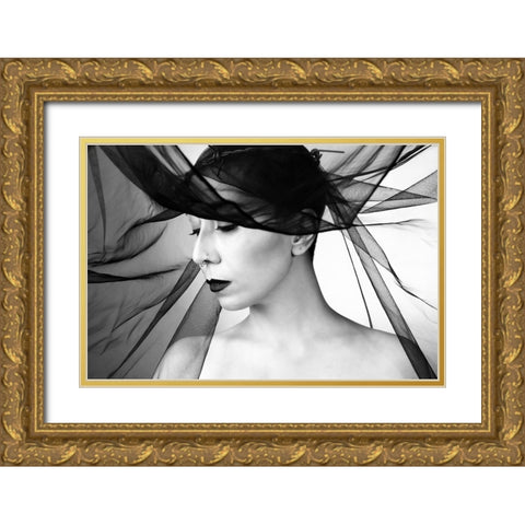 Mahsun Gold Ornate Wood Framed Art Print with Double Matting by Saeidinia, Afshin
