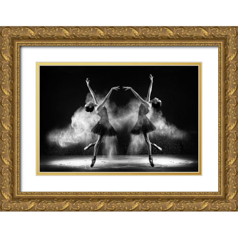 Double Bends Gold Ornate Wood Framed Art Print with Double Matting by Bunjamin (Abe), Antonyus