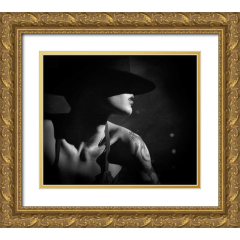Cabaret Gold Ornate Wood Framed Art Print with Double Matting by Pantu, Gabriela