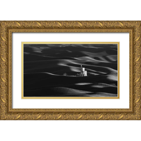 The Farm Land Gold Ornate Wood Framed Art Print with Double Matting by Donnahom