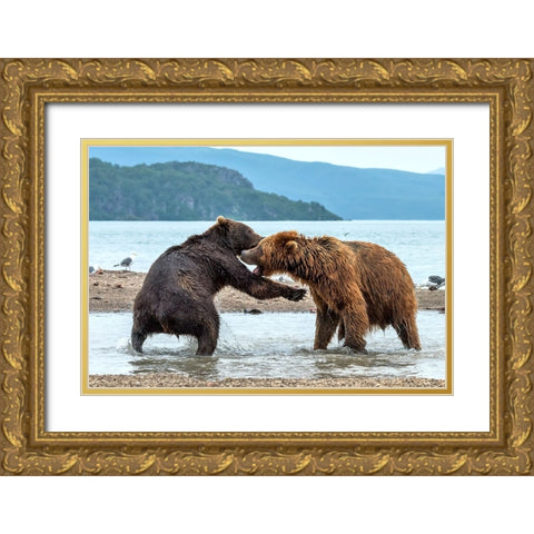 Discussions Gold Ornate Wood Framed Art Print with Double Matting by Damico, Giuseppe