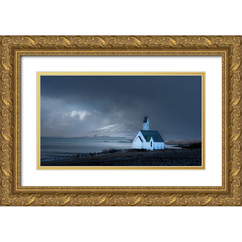 Lonely Gold Ornate Wood Framed Art Print with Double Matting by Lu, Alex