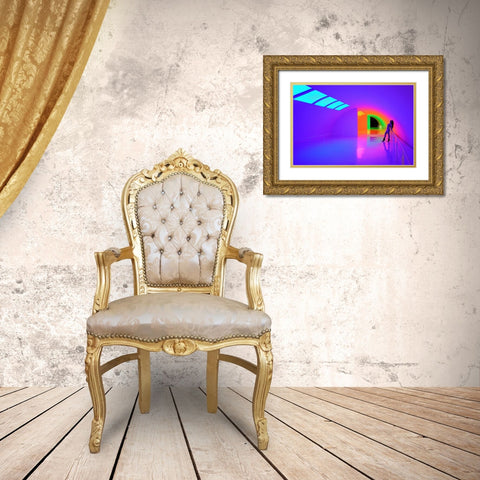 Charming Girl Gold Ornate Wood Framed Art Print with Double Matting by Chang, Jiangping