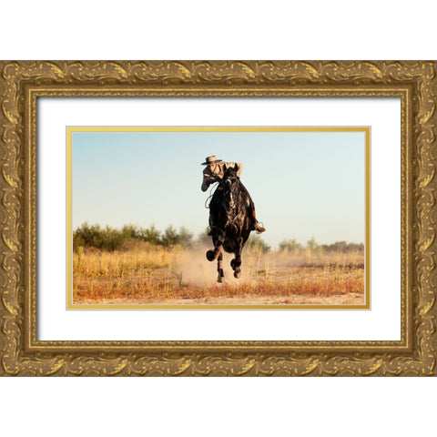 Catch ItaÂ€B Gold Ornate Wood Framed Art Print with Double Matting by Weerink, Celine