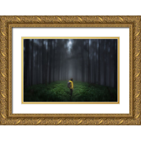 Anxious Forest Gold Ornate Wood Framed Art Print with Double Matting by Sugita, Masaki