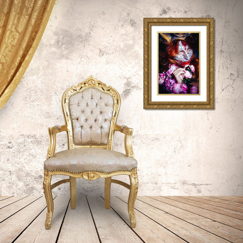 I Have A Darkness Inside Of Me Gold Ornate Wood Framed Art Print with Double Matting by Bolgov (Axe), Ruslan