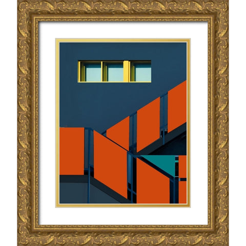 Facade - Downtown Los Angeles California Gold Ornate Wood Framed Art Print with Double Matting by Orbach, Arnon