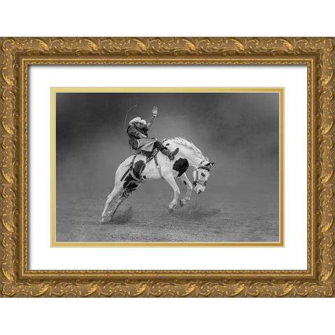 Get Off Me! Gold Ornate Wood Framed Art Print with Double Matting by Ni, Xiaolin