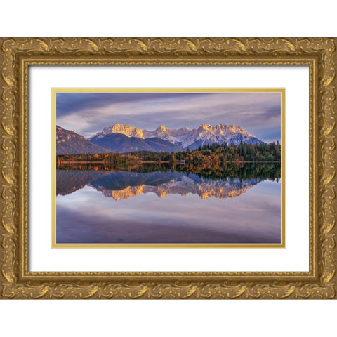 Autumn Lake Gold Ornate Wood Framed Art Print with Double Matting by Maier, Norbert