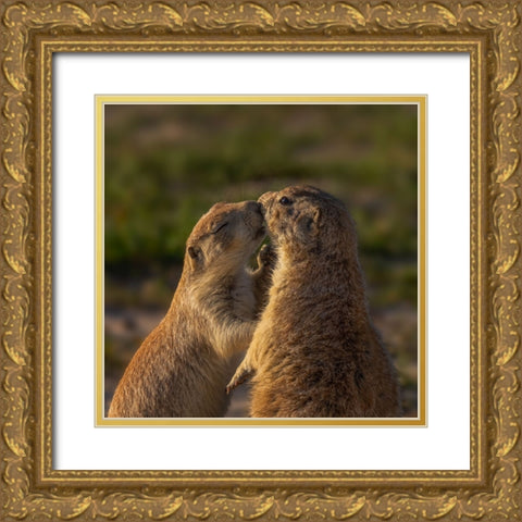 Please Close Your Eyes Too Gold Ornate Wood Framed Art Print with Double Matting by P., Ruiqing