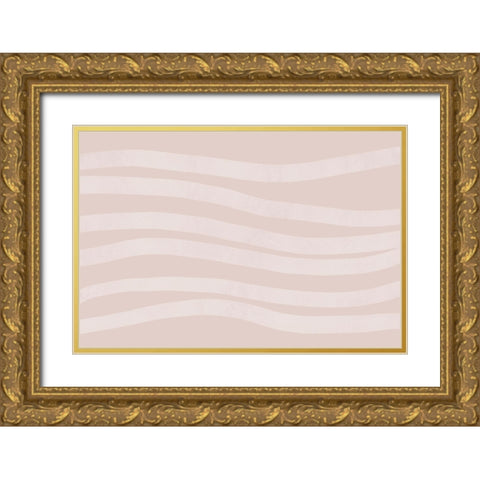 Simple Lines No 1 Gold Ornate Wood Framed Art Print with Double Matting by uplusmestudio