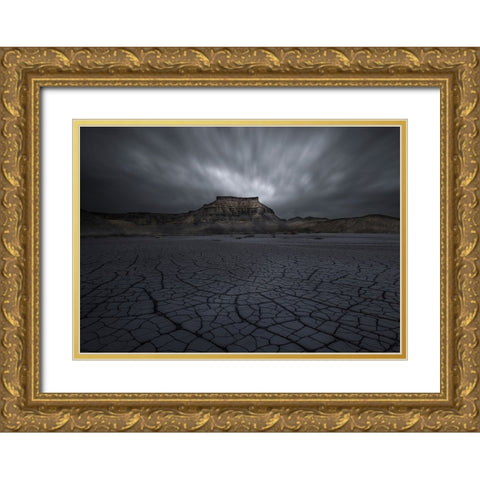 Dry Land Gold Ornate Wood Framed Art Print with Double Matting by Deng, Larry