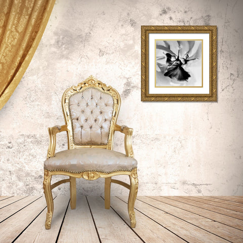 Dance In Black And White Gold Ornate Wood Framed Art Print with Double Matting by Pansky, Rachel