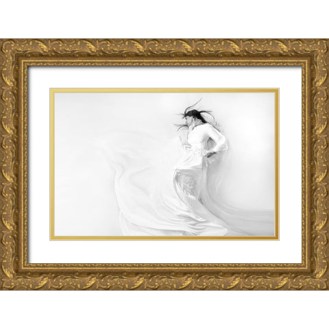 Dance In The Light Gold Ornate Wood Framed Art Print with Double Matting by Taghipour, Marjan