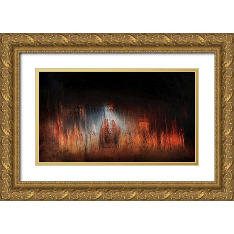 The Event Gold Ornate Wood Framed Art Print with Double Matting by Van Der, Jan