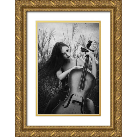 Evora Gold Ornate Wood Framed Art Print with Double Matting by Abdillah, Djayent