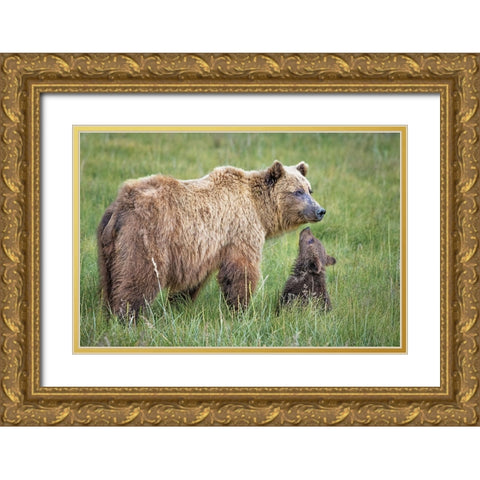 Bearable Adoration Gold Ornate Wood Framed Art Print with Double Matting by C. Sink, Jeffrey