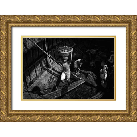 Coal Carriers - 6243 Gold Ornate Wood Framed Art Print with Double Matting by Garik