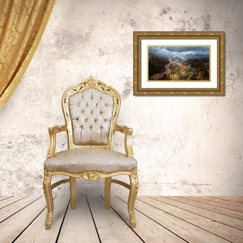 Iceland Landscape Gold Ornate Wood Framed Art Print with Double Matting by Bian, James