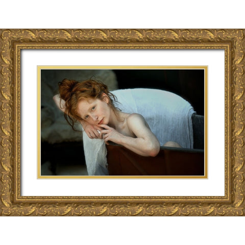 Lucy IV Gold Ornate Wood Framed Art Print with Double Matting by Kenp