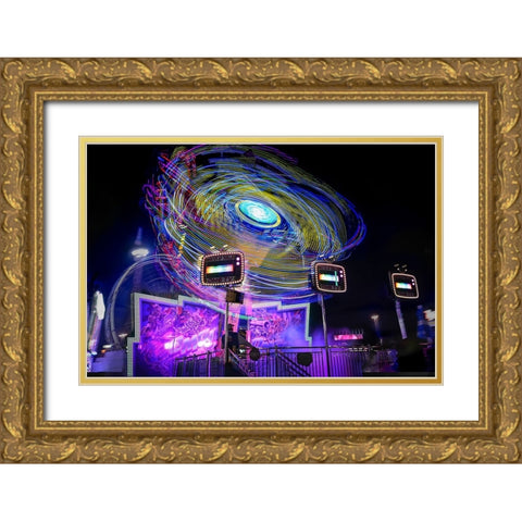 Dazzle Color Gold Ornate Wood Framed Art Print with Double Matting by Chang, Jiangping