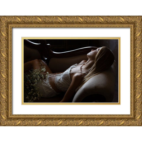 Untitled Gold Ornate Wood Framed Art Print with Double Matting by Fridman, Eleonora