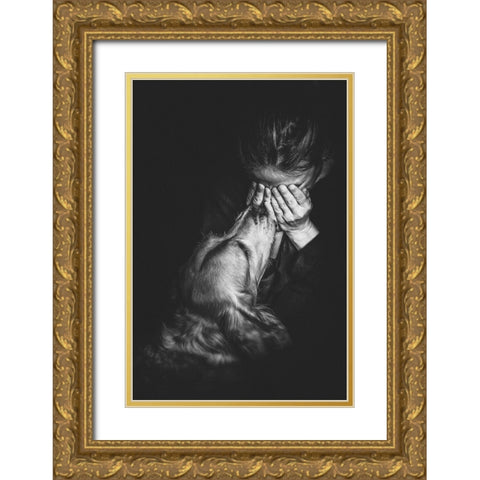 IM Here Gold Ornate Wood Framed Art Print with Double Matting by Fidanza, Toni