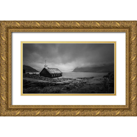 Peaceful Gold Ornate Wood Framed Art Print with Double Matting by Zeng, Kenneth