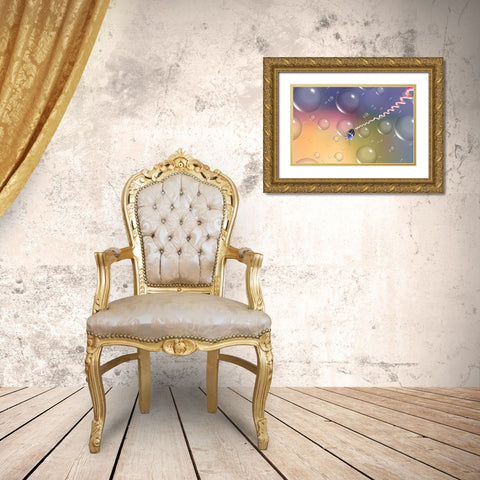 Bungee Jumping... Gold Ornate Wood Framed Art Print with Double Matting by Dufour, Thierry