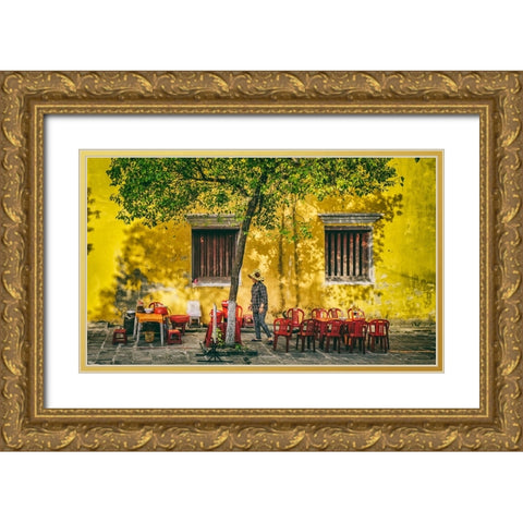 Getting Ready Gold Ornate Wood Framed Art Print with Double Matting by Ratnayake, Samara