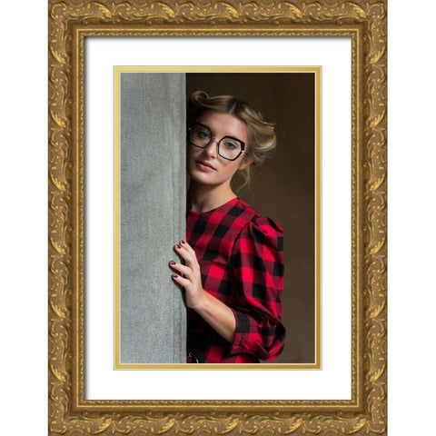 Shyness And Sensuality Gold Ornate Wood Framed Art Print with Double Matting by Rampinelli, Roberto