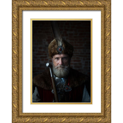 Magnate Gold Ornate Wood Framed Art Print with Double Matting by Miroslaw