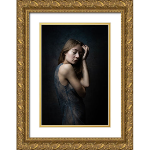 Halyna Gold Ornate Wood Framed Art Print with Double Matting by Kurz, Christian