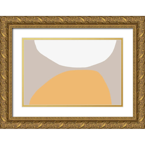 Abstractions No 3 Gold Ornate Wood Framed Art Print with Double Matting by uplusmestudio