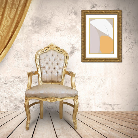 Abstractions No 4 Gold Ornate Wood Framed Art Print with Double Matting by uplusmestudio